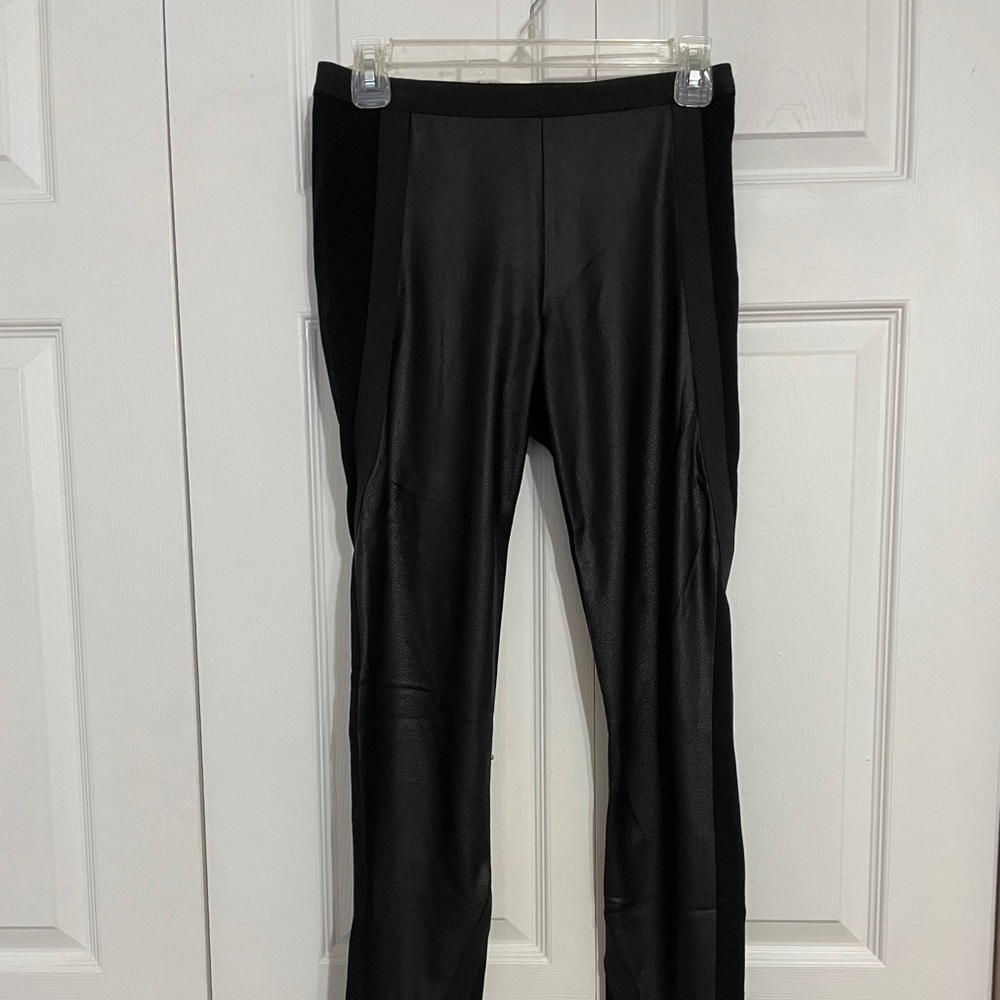 BCBG “leather” leggings